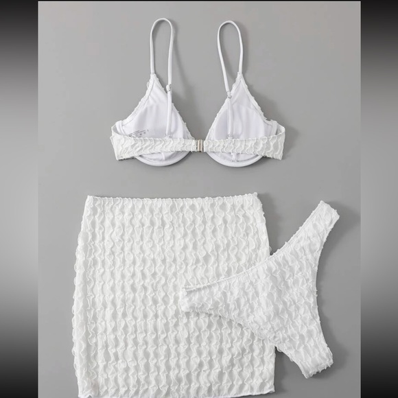 White Ruffle Bikini Set - Picture 3 of 7